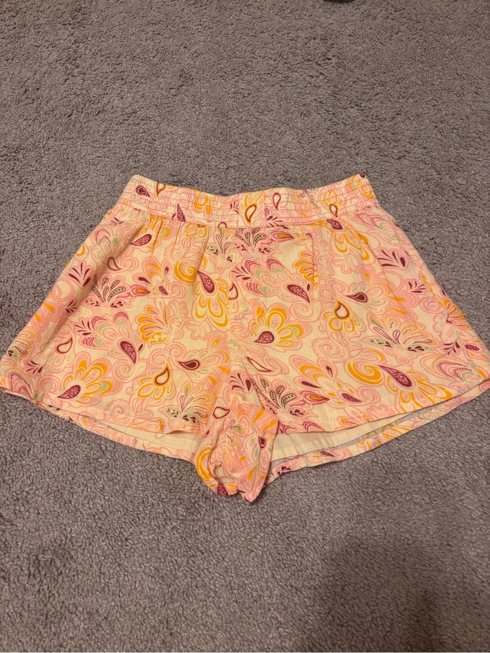 Zara paisley orange colorful shorts size small NWOT